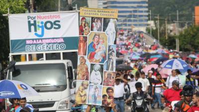 Foto de la movilización en Tegucigalpa contra la ideología de género.