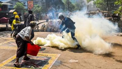 Las manifestaciones no han parado en Birmania desde que se instaló la junta militar mediante golpe de Estado.