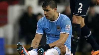 Sergio el Kun Agüero salió lesionado jugando contra el Tottenham.