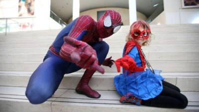 La pequeña disfrazada de SpiderMable.