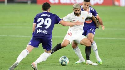 El Sevilla cedió dos puntos como local al empatar ante Valladolid. Foto AFP.