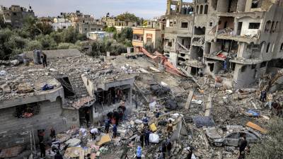 Vista de la destrucción provocada en Gaza tras los bombardeos israelíes.