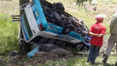 La unidad golpeó un árbol al fondo de la hondonada, luego de dar varias vueltas.