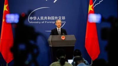 El portavoz de la Cancillería china, Wang Wenbin. EFE/EPA/WU HAO