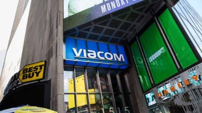 Oficinas de la compañía de medios Viacom en la Ciudad de Nueva York. La caída de las acciones de estas empresas provocaron los resultados de la bolsa.