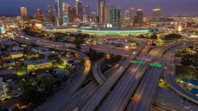 Vista de la ciudad de Los Ángeles en California.