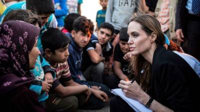 La actriz ha compartido con refugiados de Siria.