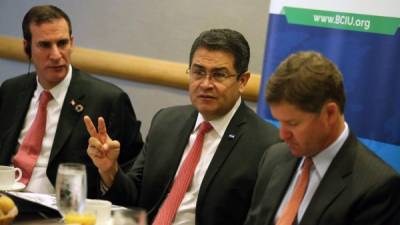 El presidente Hernández explicó a los empresarios las bondades de invertir en Honduras.