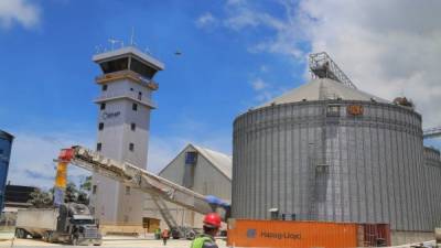 La terminal de graneles cuenta con cinco silos y una bodega plana con capacidad de almacenamiento de 65,000 toneladas métricas.