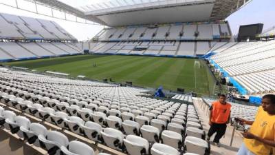 El estadio Arena Cortinthians, mejor conocido como Itaquerao, ya palpita el Mundial que comenzará en su cancha el próximo jueves con el juego entre Brasil y Croacia.