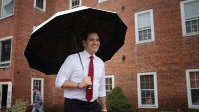 El tercer lugar en los caucus de Iowa ha dejado al senador Marco Rubio un sabor a victoria. Foto: AFP