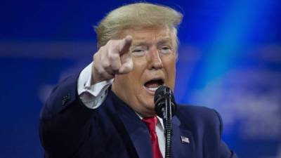 NATIONAL HARBOR, MARYLAND - FEBRUARY 29: US President Donald Trump speaks during the annual Conservative Political Action Conference (CPAC) at Gaylord National Resort & Convention Center February 29, 2020 in National Harbor, Maryland. Conservatives gather at the annual event to discuss their agenda. Tasos Katopodis/Getty Images/AFP== FOR NEWSPAPERS, INTERNET, TELCOS & TELEVISION USE ONLY ==