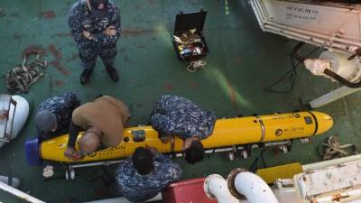 Un minisubmarino de la Marina estadounidense participa en la búsqueda del ARA San Juan en el Atlántico Sur. AFP.
