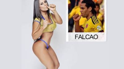 Para mis aficionados colombianos aquí mostrando mi apoyo a la recuperación de Falcao, escribió Fabi en su Facebook.