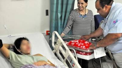 Fotografía de la menor luego de dar a luz. Tomada de hoytamaulipas.net.