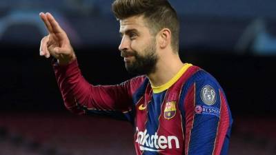 Gerard Piqué anotó un gol en la victoria de 2-1 del Barcelona ante Dinamo de Kiev. Foto AFP.