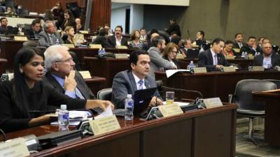 Los diputados ayer en el Congreso Nacional.