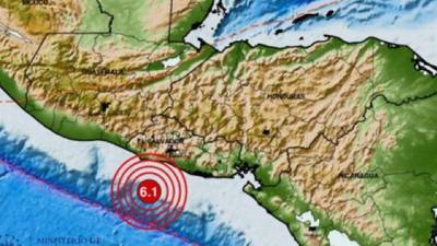 Imagen del alcance del sismo en El Salvador.