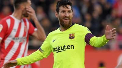 Lionel Messi es el goleador de la Liga española. FOTO AFP.