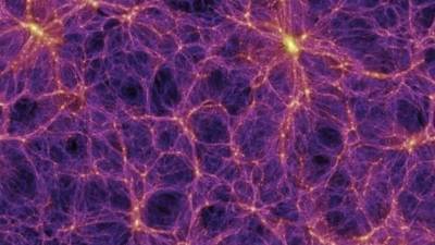 Vista del universo simulado por Millenium Simulation, con la estructura como un queso suizo en filamentos y vacíos. EFE/Millenium Simulation Project/Universidad de Wisconsin-Madison