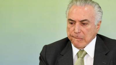 Temer también esta siendo investigado por los delitos de obstrucción a la justicia y asociación ilícita.//Foto AFP