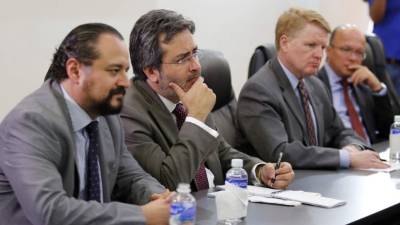 Los miembros de la Maccih durante una reunión con representantes de la sociedad civil de Honduras. Foto: Archivo.