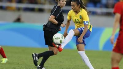 Marta es la capitana de Brasil en los Juegos Olímpicos de Río de Janeiro 2016. Foto Juan Salgado/Enviado Especial