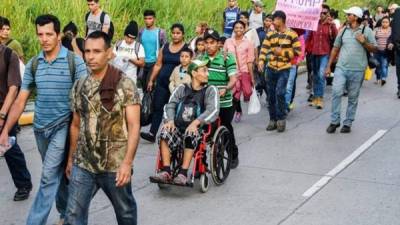 La caravana de hondureños partió de Honduras el fin de semana. Foto: AFP