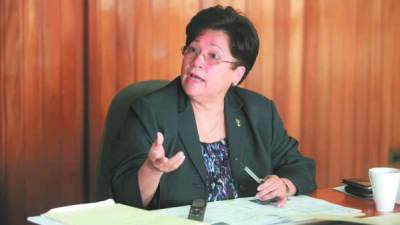 Vilma Morales, presidenta de la comisión interventora del Instituto Hondureño de Seguridad Social.