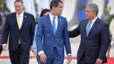 Guaidó asiste junto al presidente de Colombia, Iván Duque, a la Conferencia Ministerial Hemisférica de Lucha Contra el Terrorismo./AFP.