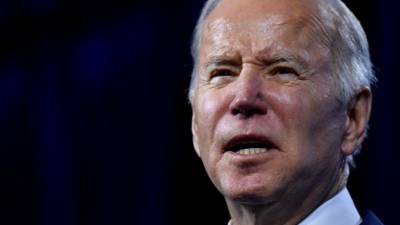 El presidente de los Estados Unidos, Joe Biden, habla en la Conferencia de la Ciudad del Congreso de la Liga Nacional de Ciudades en el Marriott Marquis en Washington, DC, el 14 de marzo de 2022. (Foto de Nicholas Kamm / AFP)