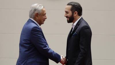 El presidente salvadoreño, Nayib Bukele, recibió a su homólogo, Andrés Manuel López Obrador.