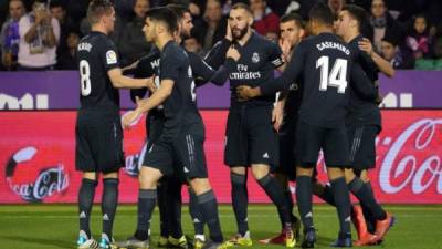 Benzema festejó en dos ocasiones ante Valladolid. FOTO AFP.