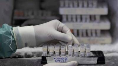 Los laboratorios tienen identificados hasta una treintena de medicamentos potenciales, de los cuales 14 están en la fase inicial de investigación; otros cuatro en la fase I de desarrollo y tres en la fase II, y uno ha comenzado los ensayos de fase III, la última antes de su aprobación. EFE/ Joédson Alves