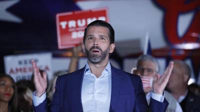 Donald Trump Jr., hijo del expresidente de Estados Unidos, Donald Trump. Fotografía: EFE/EPA/Erik S. Lesser