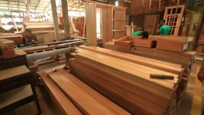 En un taller que tiene en La Ceiba, los trabajadores de Coatlahl fabrican muebles de unas 15 especies tropicales.