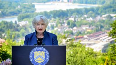La secretaria del Tesoro estadounidense, Janet Yellen, en una fotografía de archivo. EFE/Sascha Steinbach