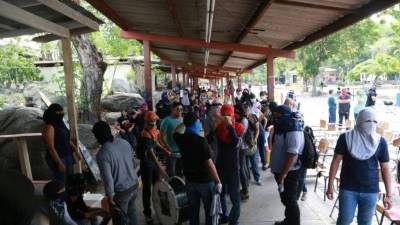 Decenas de estudiantes llegaron esta tarde a la Unah-vs para participar de la asamblea.