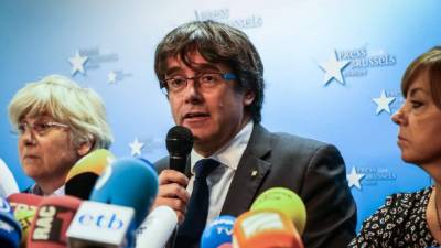 Carles Puigdemont brindó declaraciones en Bélgica.