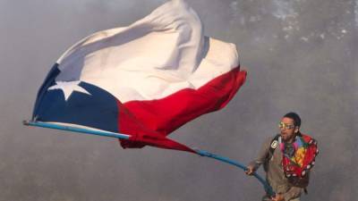 Estudiantes chilenos se manifiestan en el super lunes de protestas en Santiago./AFP.