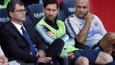 Lionel Messi fue mandado a la banca por Valverde en el duelo ante Bilbao. FOTO AFP.