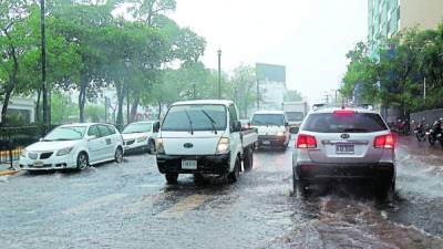 En San Pedro Sula ayer se reportaron fuertes lluvias.