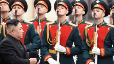 Kim Jong Un fue recibido con honores militares en Rusia./AFP.