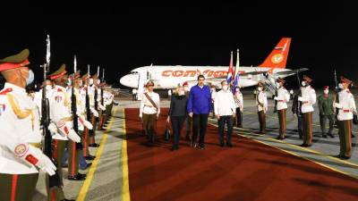 Maduro a su llegada a La Habana para la XX cumbre de la ALBA.