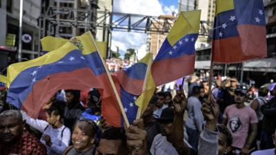 Protestas contra los resultados electorales en Venezuela.