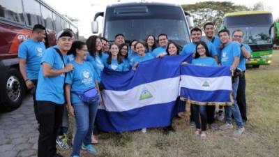 Cientos de peregrinos nicaragüenses viajaron a Panamá para participar en la JMJ./AFP.