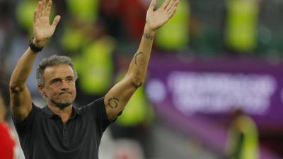 Luis Enrique al finalizar el partido ante Marruecos.