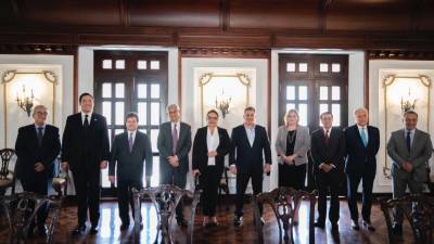 Reunión de la presidenta Castro con banqueros hondureños. Fotografía: Cortesía.