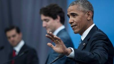 Obama se reunió con Justin Trudeau y Enrique Peña Nieto, presidentes de Canadá y México.