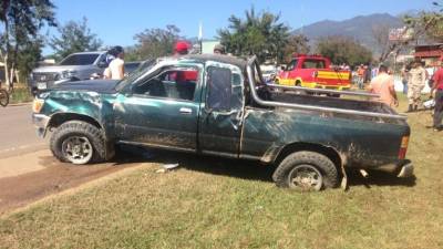Un pick up y un turismo chocaron la mañana del lunes en Catacamas, Olancho.